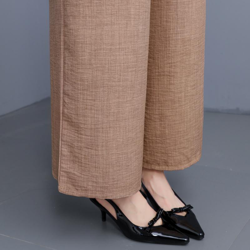 Pantaloni Larghi Estivi Abbigliamento Donna Taglie Forti Casual Larghi Vintage Vita Alta Pantaloni Neri