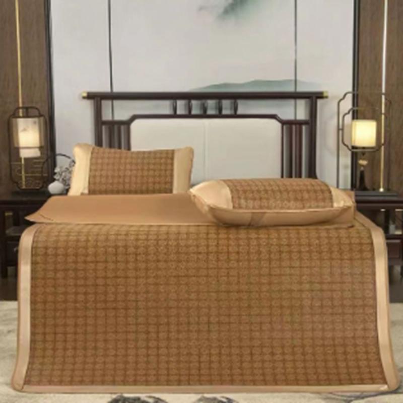 Rattan Mat Summer Two-sided Thickened Rattan Mat Bedding Folding Natural Ice Silk Mat Smooth Cool Breathable Easy To Store Clean
