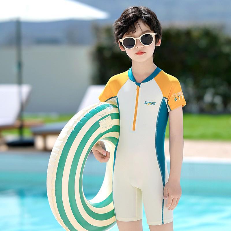 2025 New Style Boys' One-Piece Swimsuit: Quick-Drying Training Set for Kids