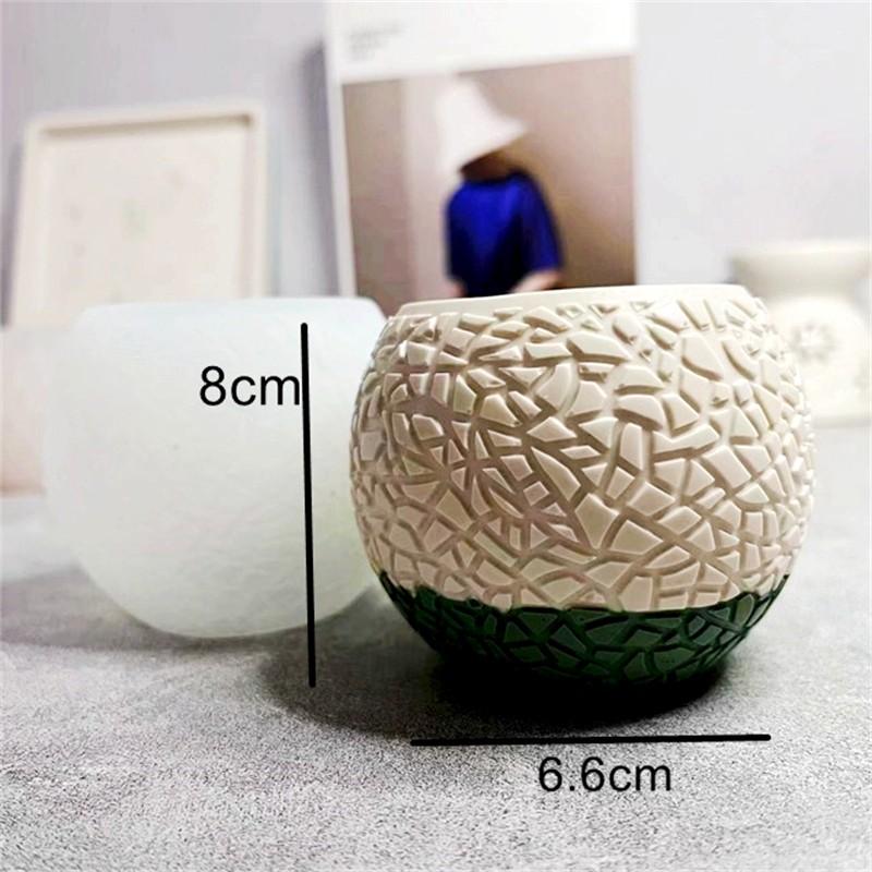 8x6.6cm Round Fish Scale Flowerpot Mold Diy Handmade Vase Plaster Craft Silicone Molds Household Decor Gypsum Drop Glue Mould