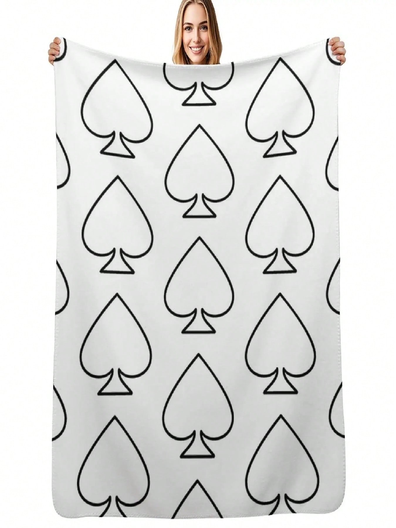 Ace Of Spades White T-Shirt Throw Blanket Sofa Throw For Decorative Sofa Fashion Sofas Decorative Beds Blankets S
