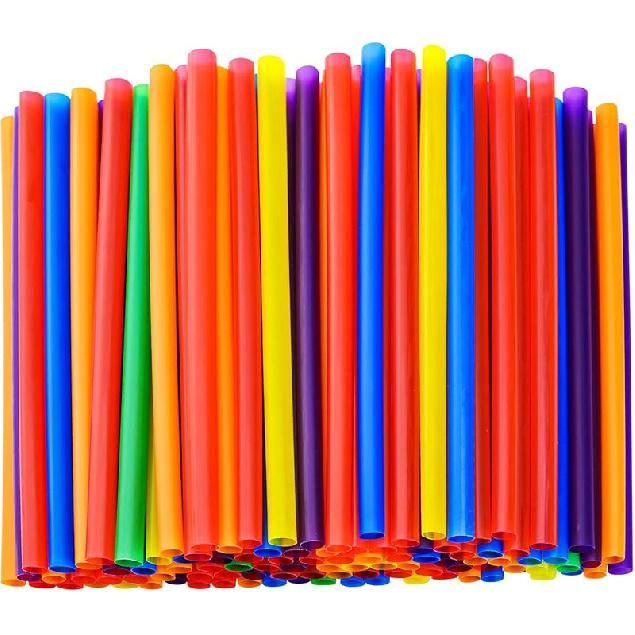 100PCS Jumbo Smoothie Straws,(0.4  Diameter X8.3 Long) Colorful Disposable Plastic Large Wide-mouthed Straw 100pcs