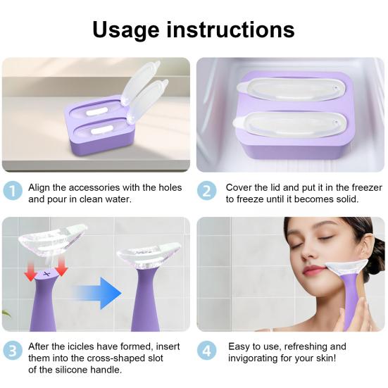 Ice Roller for Face And Eye Silicone Ice Cube Mold Reusable Ice Face Roller for Skin Care Facial Massager Tools