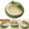 Semi-Enclosed Cat Bed Small Adorable Frog Pet Nest for Dogs and Cats Comfortable Breathable Plush