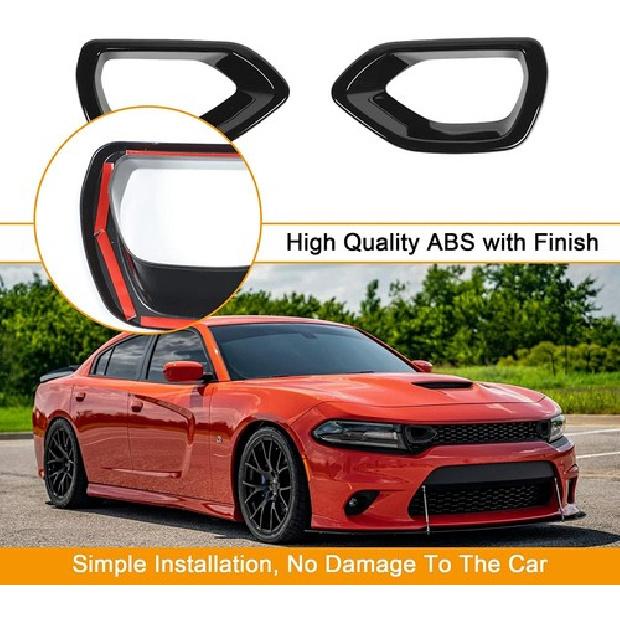 2x Front Grille Erts Mesh Trim Accessories for 2015- Dodge Charger Black