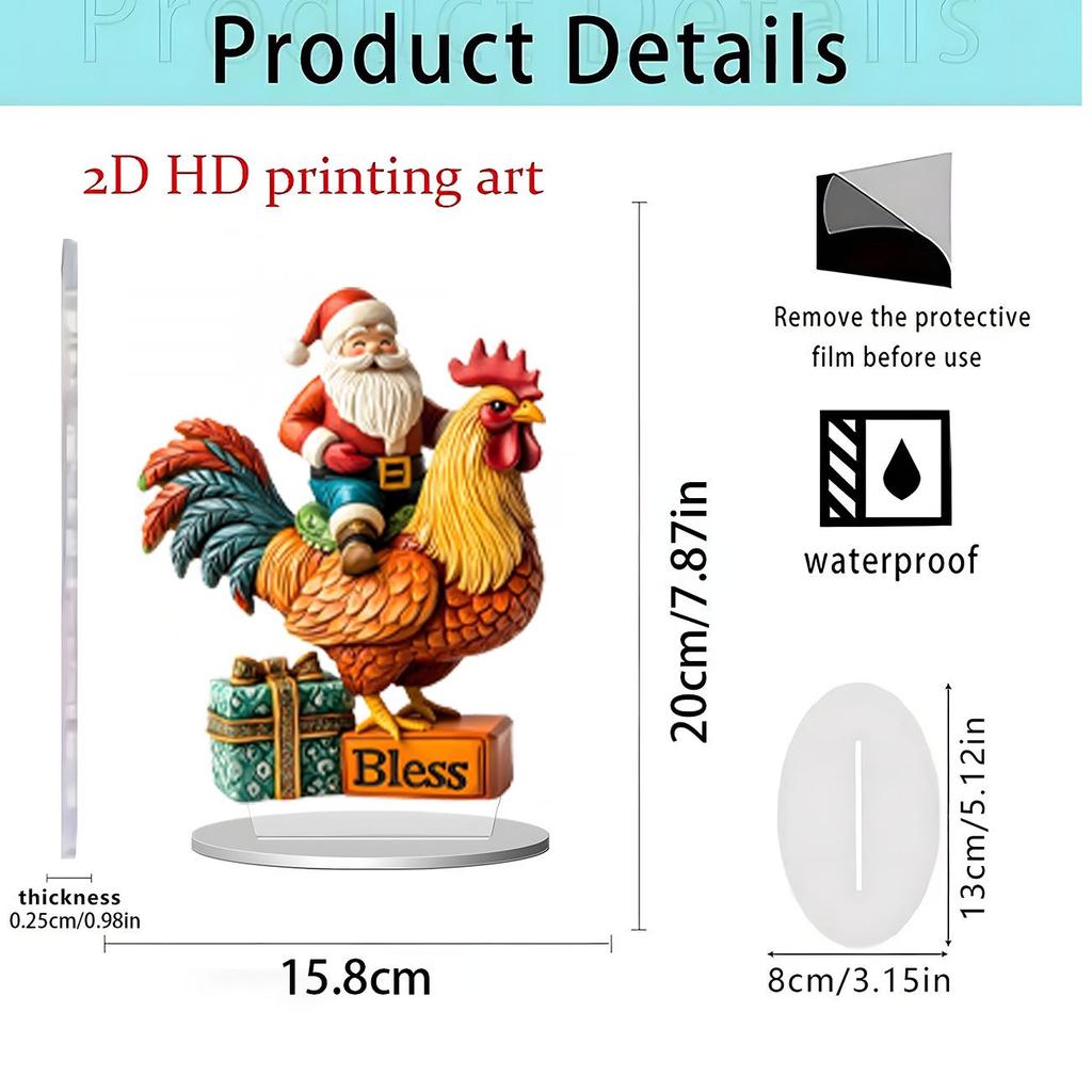 Christmas Apple 2D Acrylic Stand: Festive Desktop Decoration Gift
