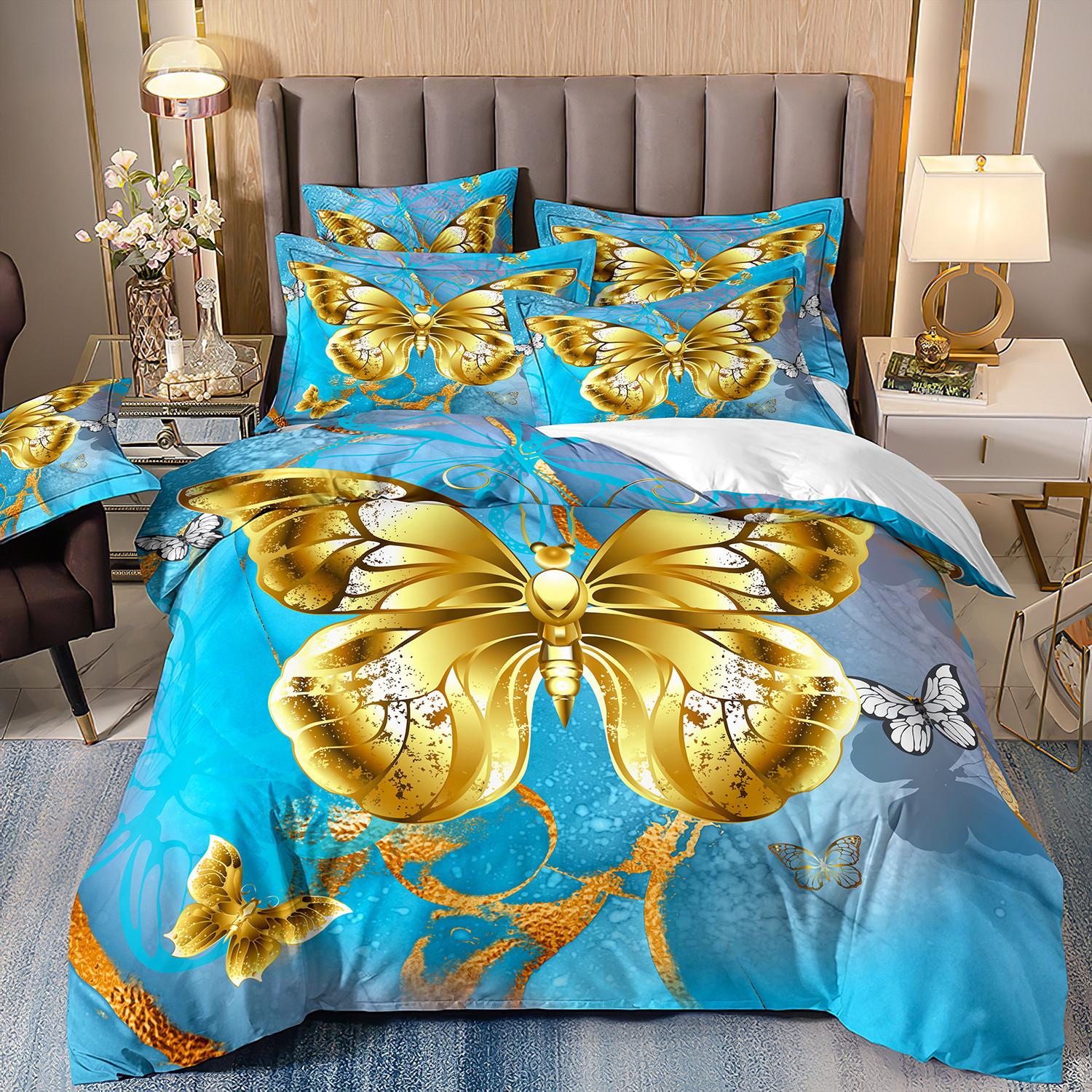 

Покрывало из трех частей с цифровой 3D-печатью Цветок бабочки cover 70 * 133 and 50 * 75 * 1