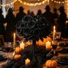 Eleganti Decorazioni da Tavolo Rose Nere Realistiche in Seta con Lunghi Steli per Centrotavola di Matrimonio, Decorazioni Finte per Laurea di Casa di Halloween, Artificiali