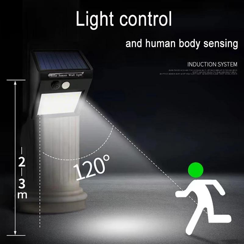 PIR Motion Sensor 20/30LED Sunlight control 3 sided Solar Energy Street light Yard Path Home Garden Solar Power lamp Wall Light