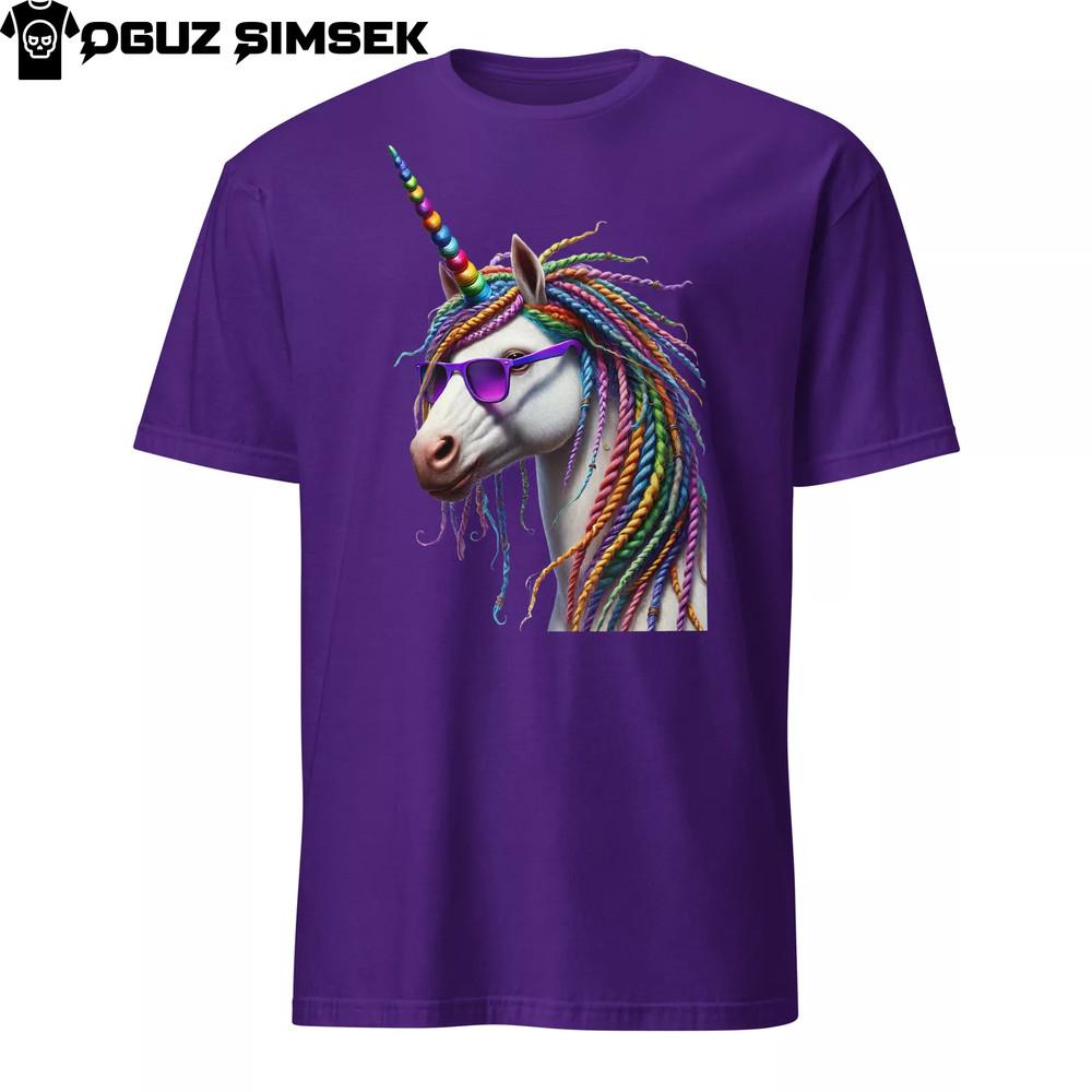 

Unisex Basic Softstyle T-Shirt Gildan | with Cool Rainbow Unicorn Horse Graphic M