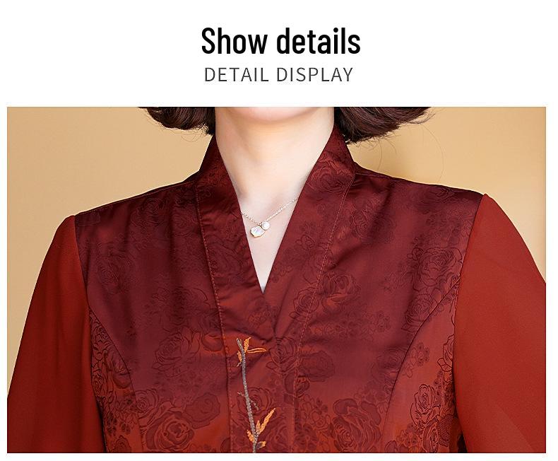 Summer 2025 New Chinese-Style Noble National Set: Short-Sleeved Two-Piece for Middle-Aged and Elderly Women