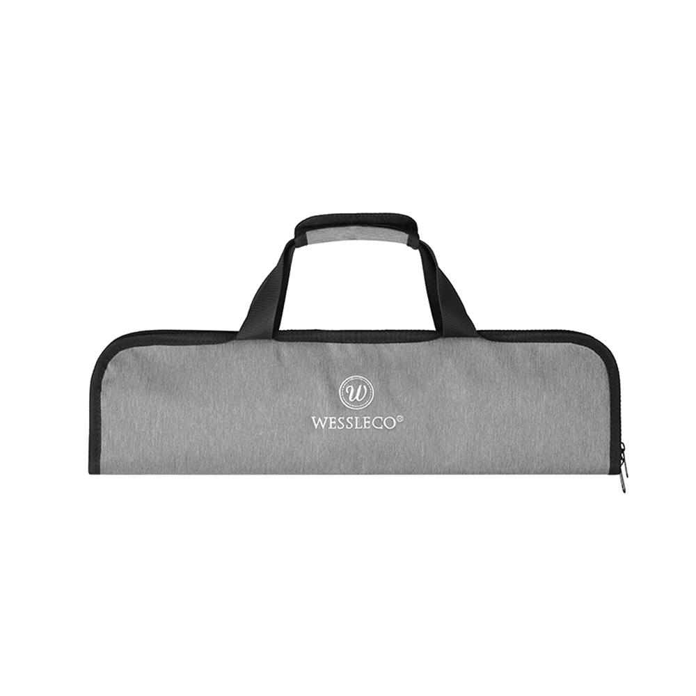 

Сумка-ролл для шеф-ножа с 5 отделениями для ножей и кухонной утвари, легкий прочный чехол для переноски, профессиональная сумка для хранения ножей светло-серый