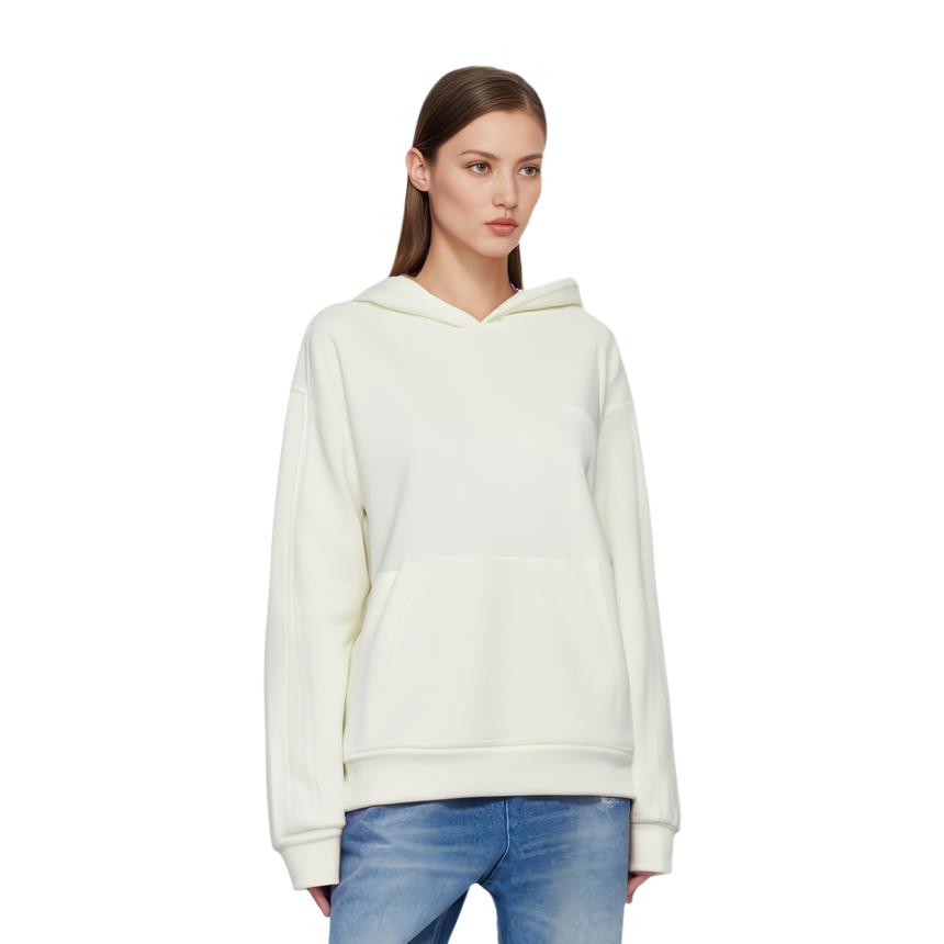 adidas Solid Color Loose Casual Hoodie Unisex Hoodies White JE8626