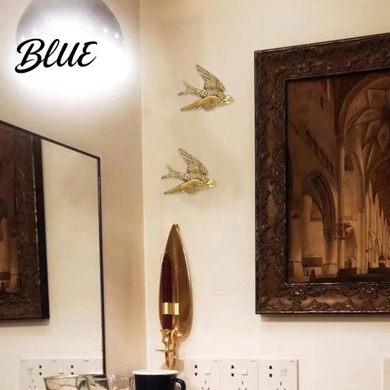 Flying Swallow Decor Gold Wall Decor, Resin Bird Sculpture, Vintage for Living Room 3D Art Bedroom Home Ornaments
