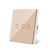 NOVSKI EU Standard Fully Tempered Glass 3 Gang Touch Wall Switch