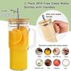 24oz Mason Jar with Wooden Lid & Handle, Straw, Ice Buster Design for Milk Tea