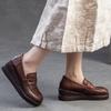 Fashion GKTINOO Retro Commuter Loafers 2025 Autumn New Genuine Leather Wedges Pumps Casual Versatile Women's Slip-on Shoes