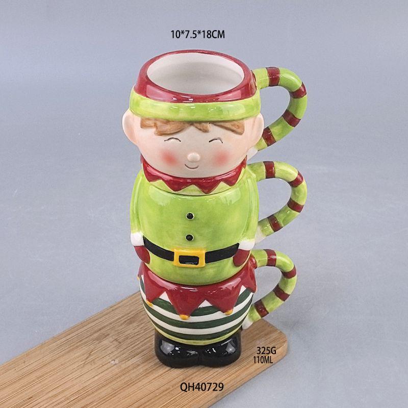 Ceramic Creative Combination Triple Stack King Husband Clown Christmas Atmosphere Couple Coffee Cup Mug Ceramic Cup