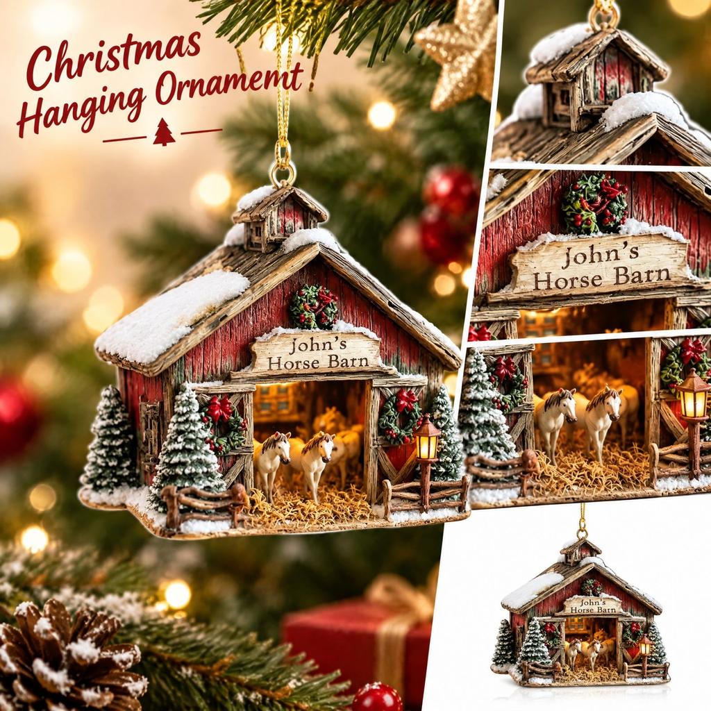 Christmas Ornament, Acrylic Animal and Hanging Decor for Christmas Holiday, Christmas Decoration