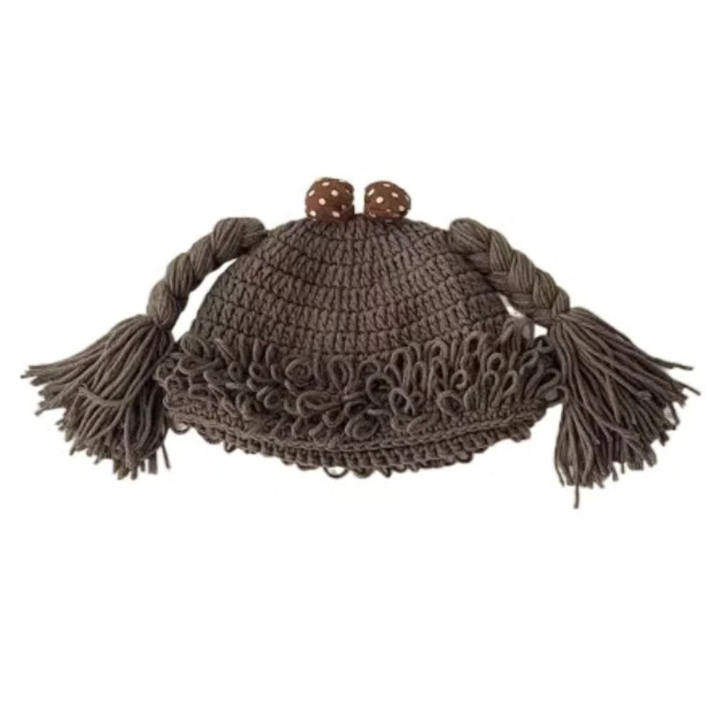 Breathable Baby Braid Wig Hat Windproof Newborn Headgear Fashion Kids Knitted Hat Winter