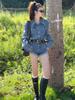 Korean-Style High-Waisted Denim Romper Shorts - Trendy Wide-Leg Slimming Women's Jumpsuit for Spring & Autumn
