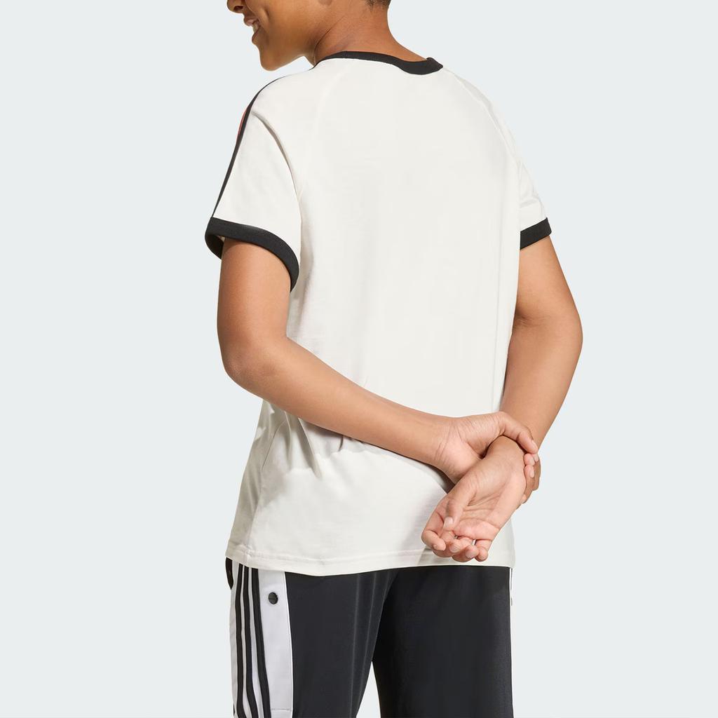adidas Originals 3 Streifen Rundhals Baumwolle Sport Kurzarm T-Shirt Kinder Oberteile KQ8369