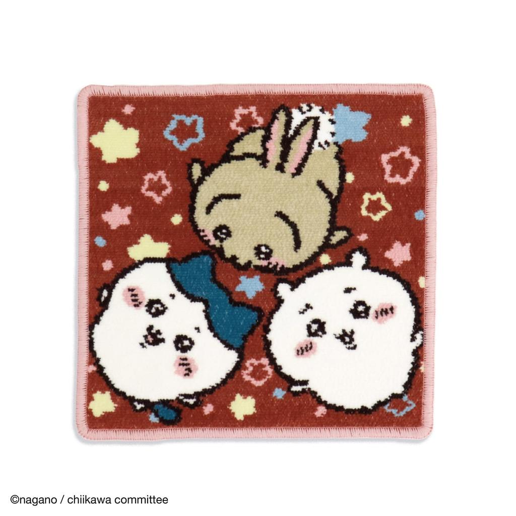 Chiikawa Sparkly Towel Chenille Comes In a Cute 25 X 25 Cm Handkerchief, Pink, Weave, Package, 41-5090250, Approx.