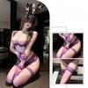 Sexy lingerie - purple lace half-support push-up push-up bra set - feminine steel support gathers to create a larger appearance