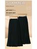 Golden Velvet High-Waist A-Line Mermaid Skirt - Women's Autumn/Winter 2025