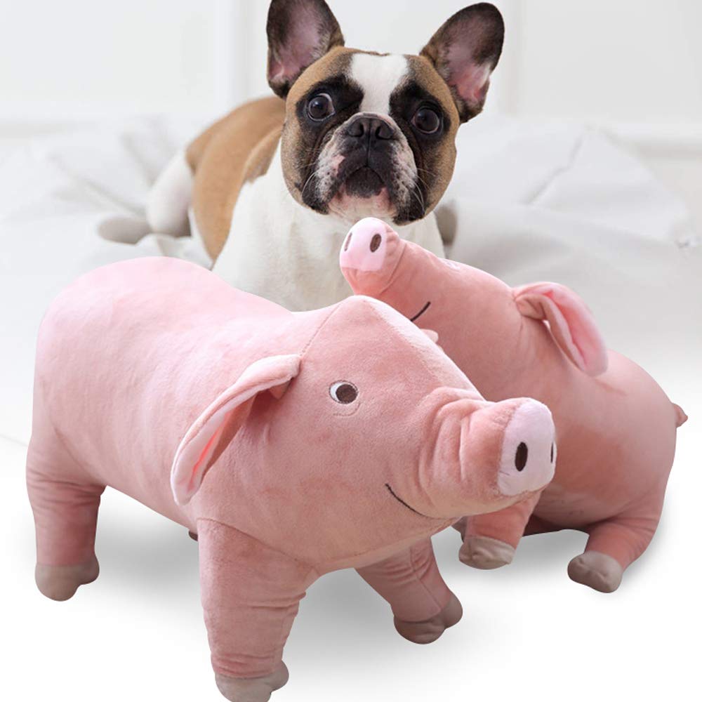 Yurika Dog Toy Plush Toy Cute Pig Dog Teeth Brushing Dogman Dog Birthday Gift Teddy Golden Retriever Pet Toy Durable (L)