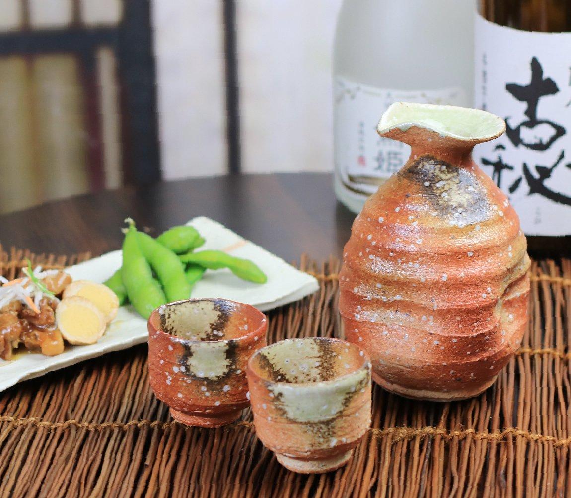 

Посуда Сигараки, бутылка для сакэ, разлив 2 сакэ, холодное саке, сакадзуки, холодное одиночное изделие Сигараки, подарок [страна w918-10 (1 сосуд, чашки) набор] чашка, чашка,