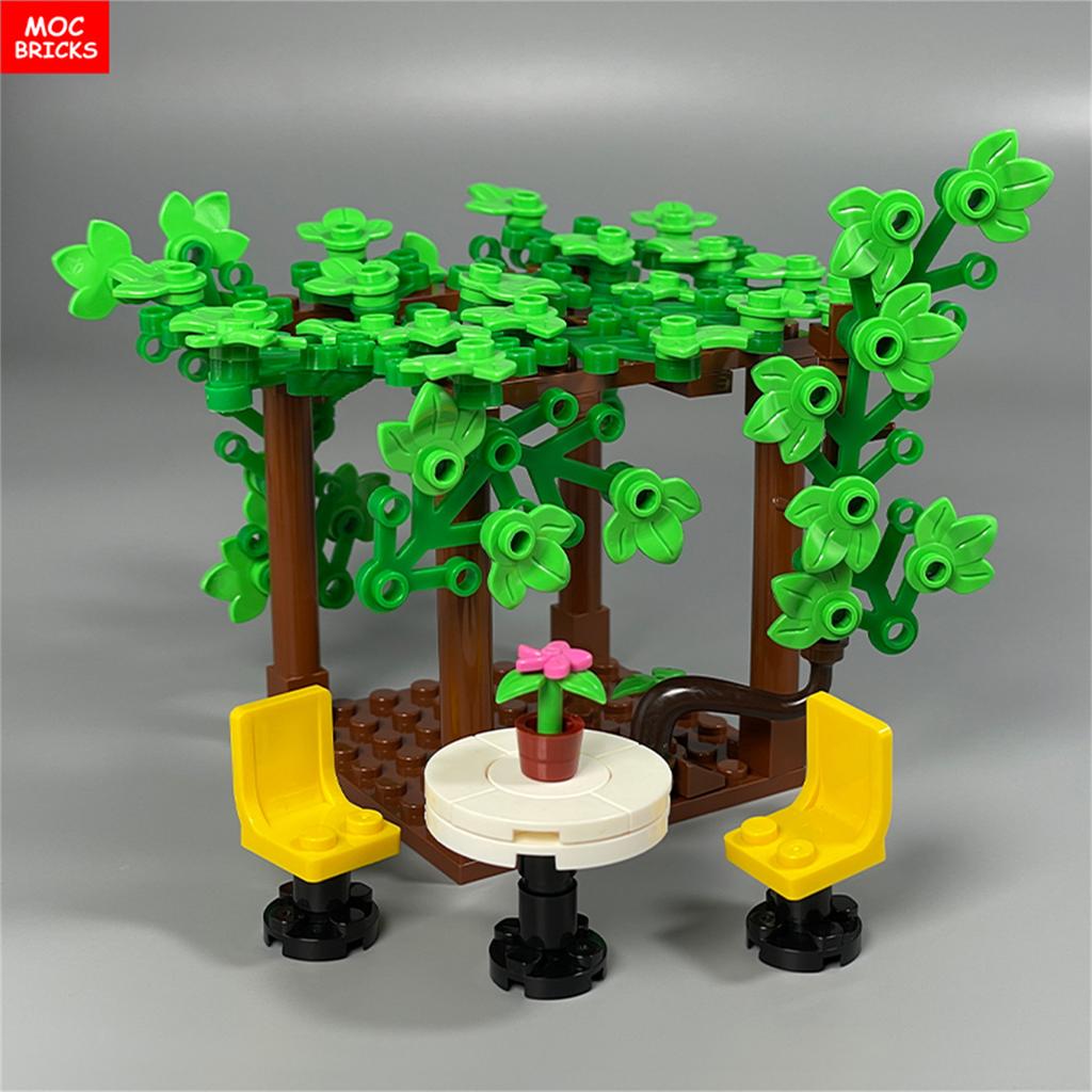 MOC Bricks Square Grape Trellis City Farm Vineyard Garden Scene Accessories Educational Building Blocks Model Kids Toys Gifts