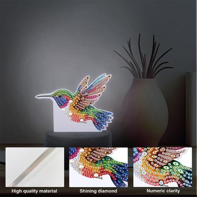 Roztomilá zvířátka DIY diamantová malba stolní lampa s nářadím 5D DIY diamantová malba LED světlo do ložnice Obývací pokoj Domácí kancelář
