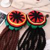 Reggae klobouk s dredy Pohodlný pletený klobouk Paruka Etnický styl Reggae baret Vlněný pletený klobouk ke kostýmu