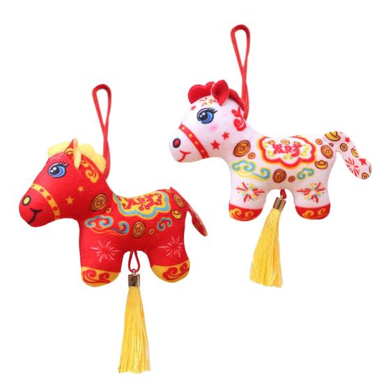 Přívěsek na klíče s koněm Plyšová panenka pro štěstí Kůň Znamení Zvěrokruhu Měkká Figurka poníka Rok 2026