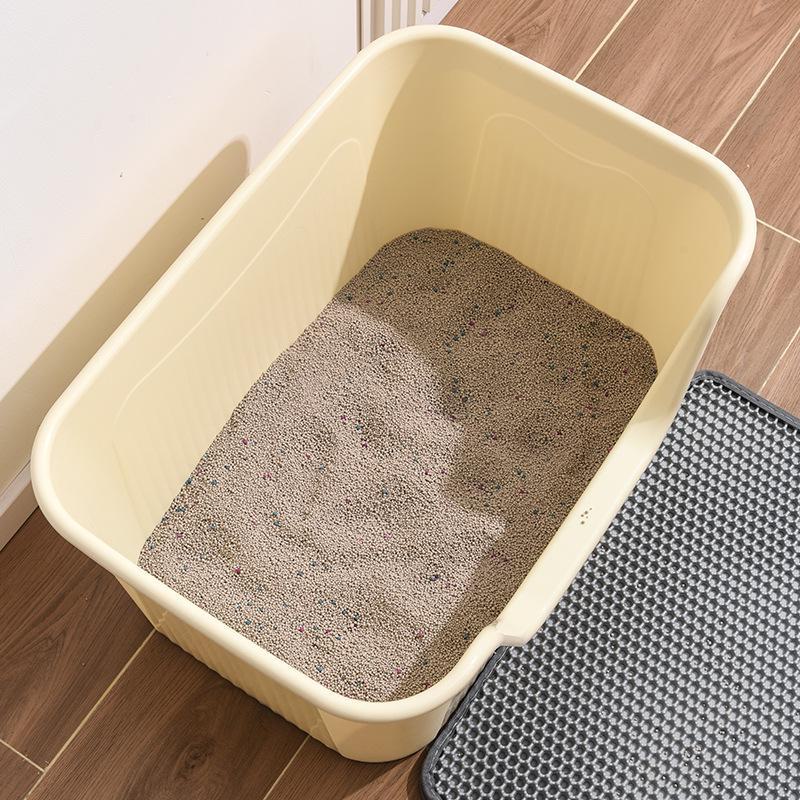 Extra Große Spritzgeschützte Halbgeschlossene Katzentoilette mit Schaufel