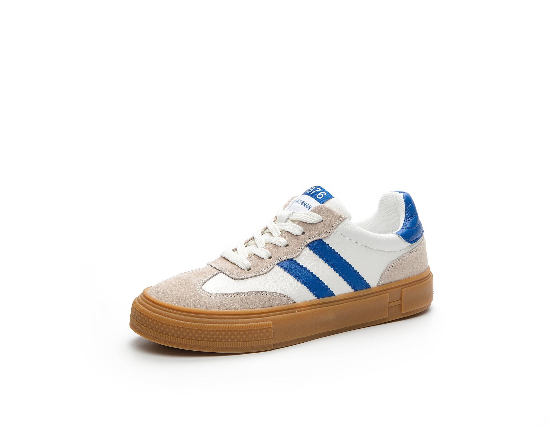 

Туфли из кожи на плоской подошве с круглым носком, белые, спортивные, повседневные, для сноубординга, женские туфли 40 синий