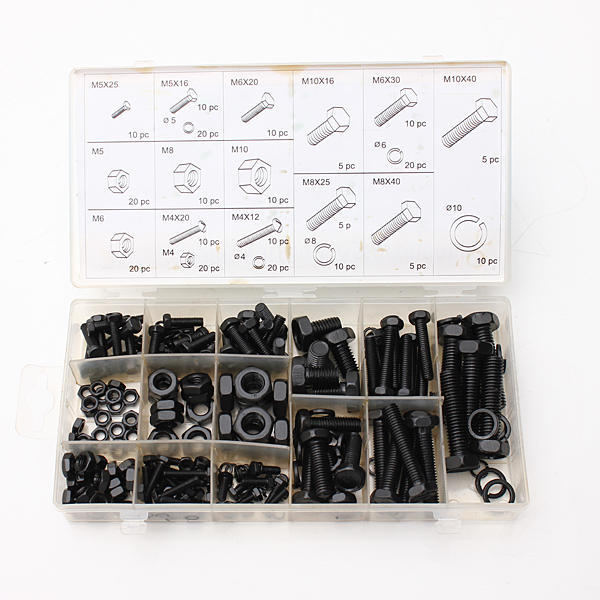 Buy 240PC Nut And Bolt Washer Lock Assortment Set In Storage Case M4 M5