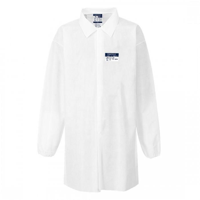 Portwest Unisex Adult SMS BIZTEX Coat (Pack of 50) XL blanc