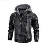 Men's casual pu leather jacket trendy jacket ozon European and American size spring and autumn leather jacket
