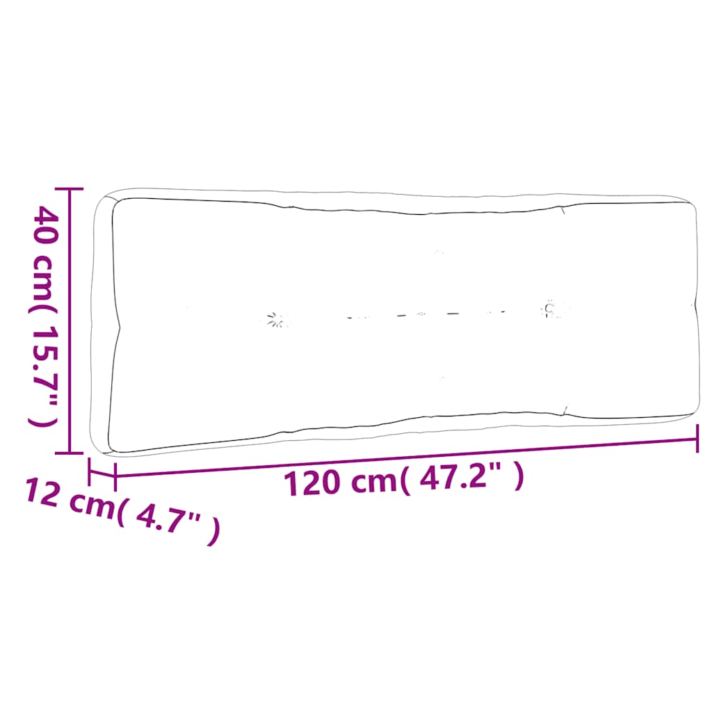 Grey Checkered Pallet Cushion 120 X 40 X 12 Cm Fabric