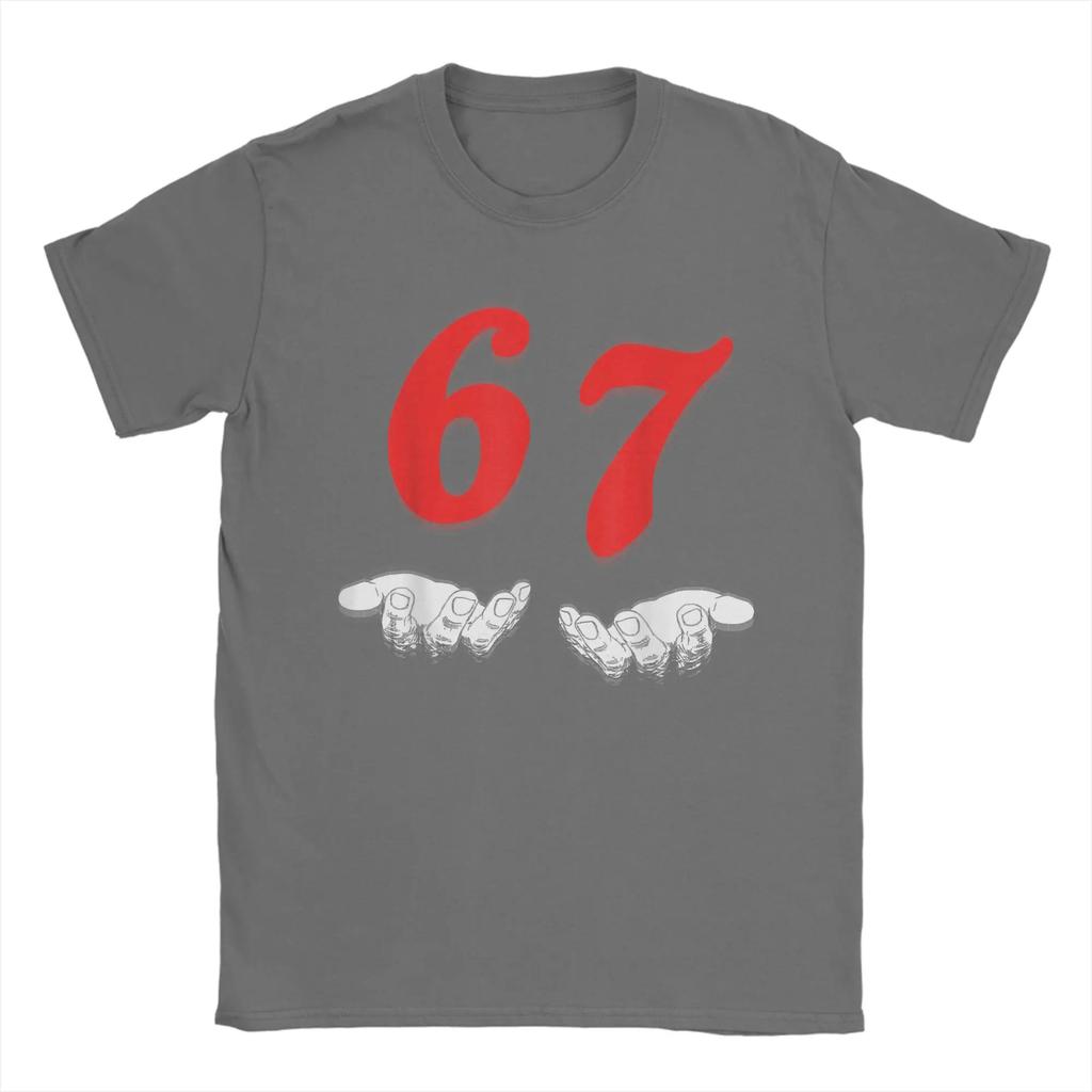 Funny Six Seven 67 Meme T Shirt Men's  Cotton Funny T-Shirts Crewneck  Tee Shirt Short Sleeve Clothing Fashion Casual Tops