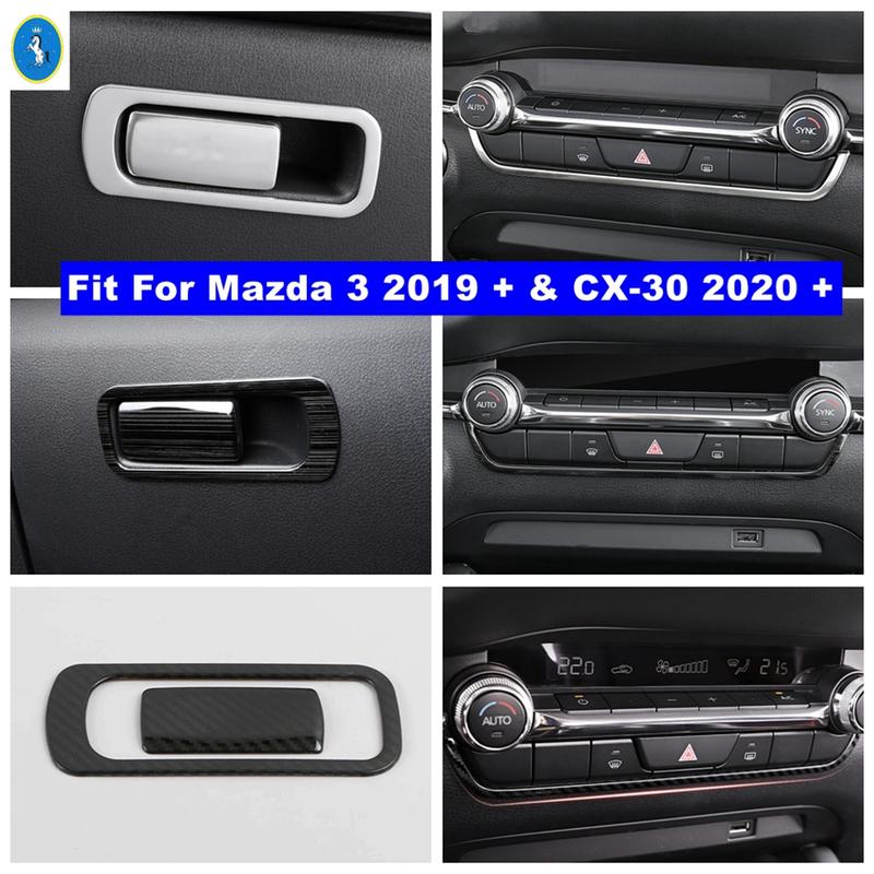 Accessories Center Control Warning Light Button Strip Glove Handle Storage Box Cover Trim For Mazda 3  + & CX-30  - 2024