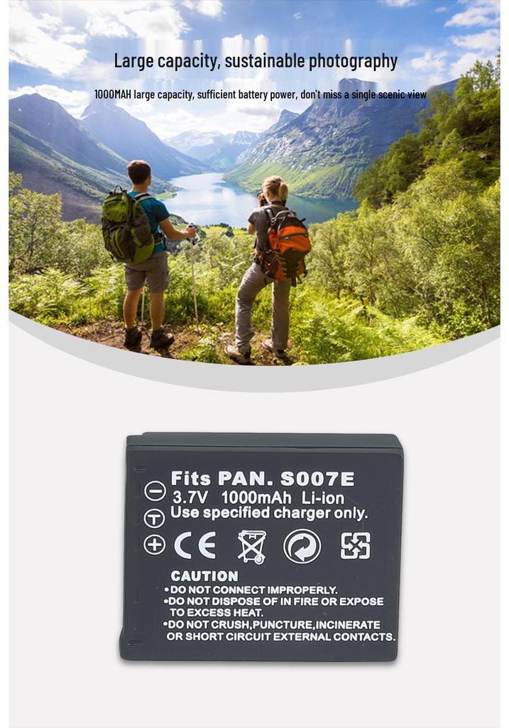 S007 Battery for Panasonic TZ1-TZ30 Cameras