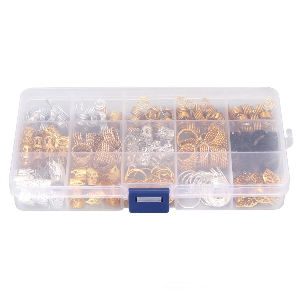 Dreadlocks Beads Set Alloy Hair Braiding Beads Hair Coils Pendant Rings Jewelry Decorations for Party