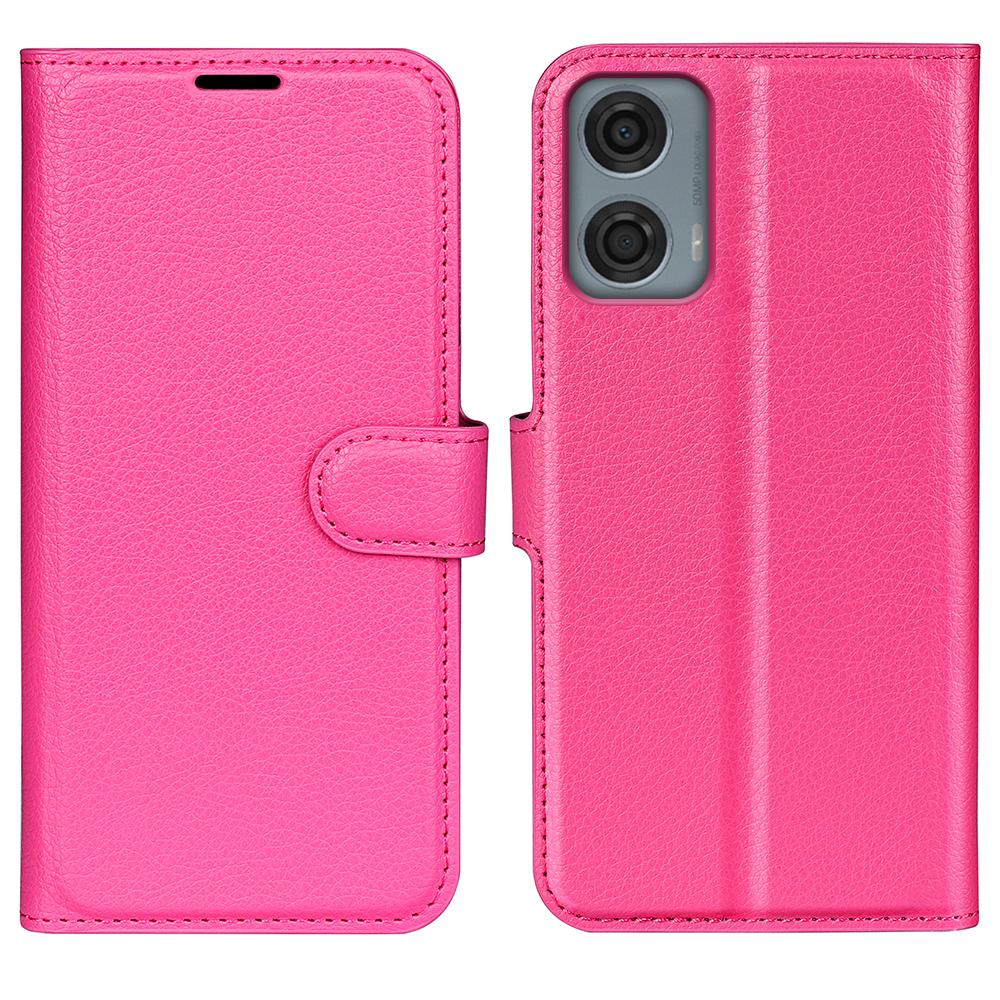

For Motorola Moto G24 Power Case Litchi Texture Anti-Drop Leather Wallet Phone Cover Rose