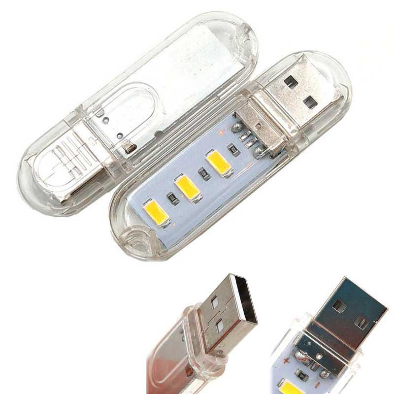 Portable Mini Led Night Light Camping Equipment Usb Power 3 Led Light Chips Lamp