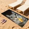 Gatto meme divertente cartone animato carino gattino astratto Asciugamani da spiaggia morbidi Asciugamano da piscina ad asciugatura rapida per Viaggio Palestra bagno Spa Campeggio sport Regalo