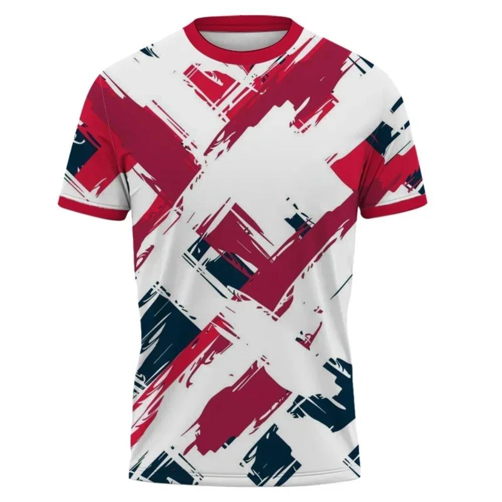 3D Printed Color Blocked Stripes T-Shirts Summer Short Sleeves O-Neck Tops Colorful Pattern Sports Casual Men's T-shirts