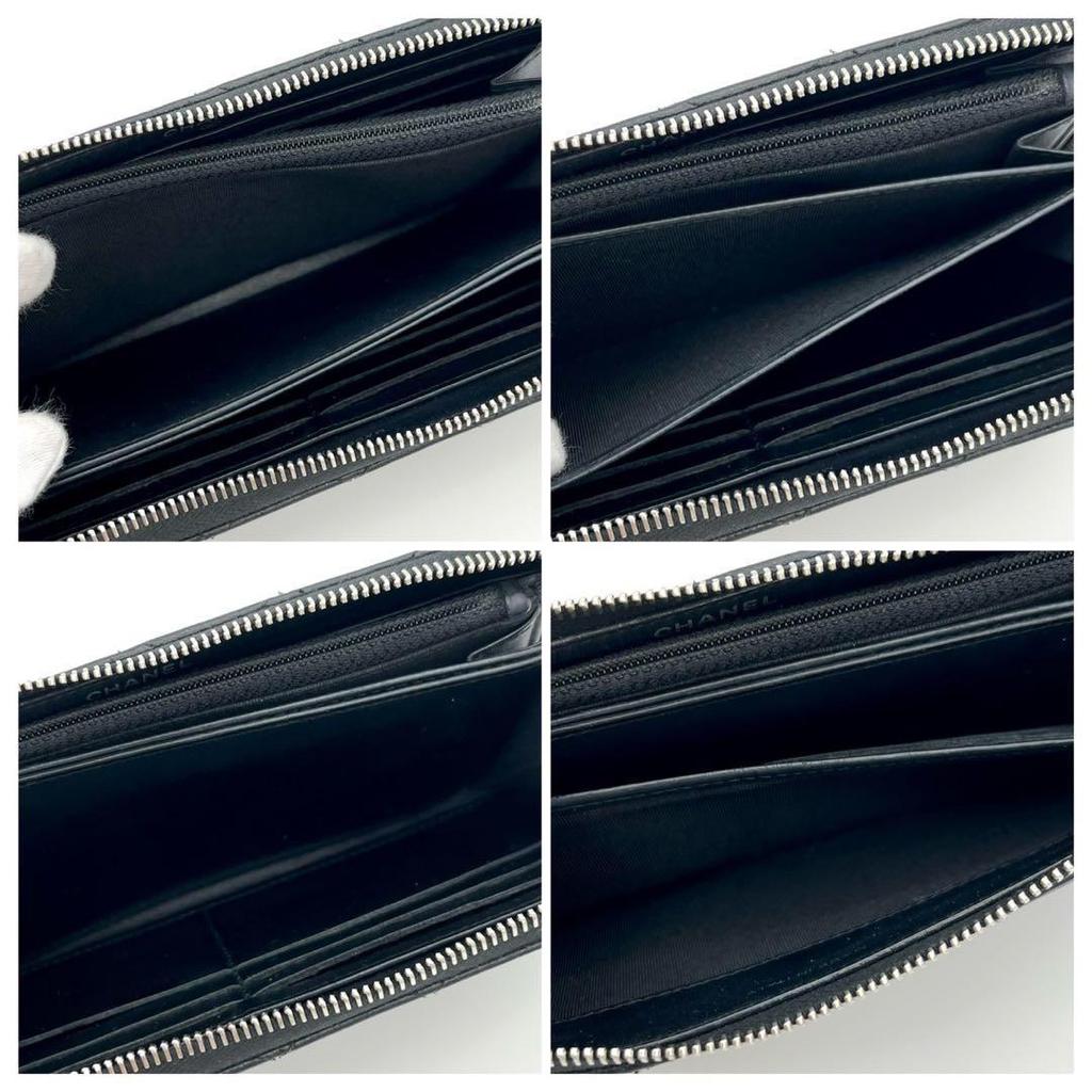 Used CHANEL Matelasse Caviar Skin Classic Long Zip Wallet